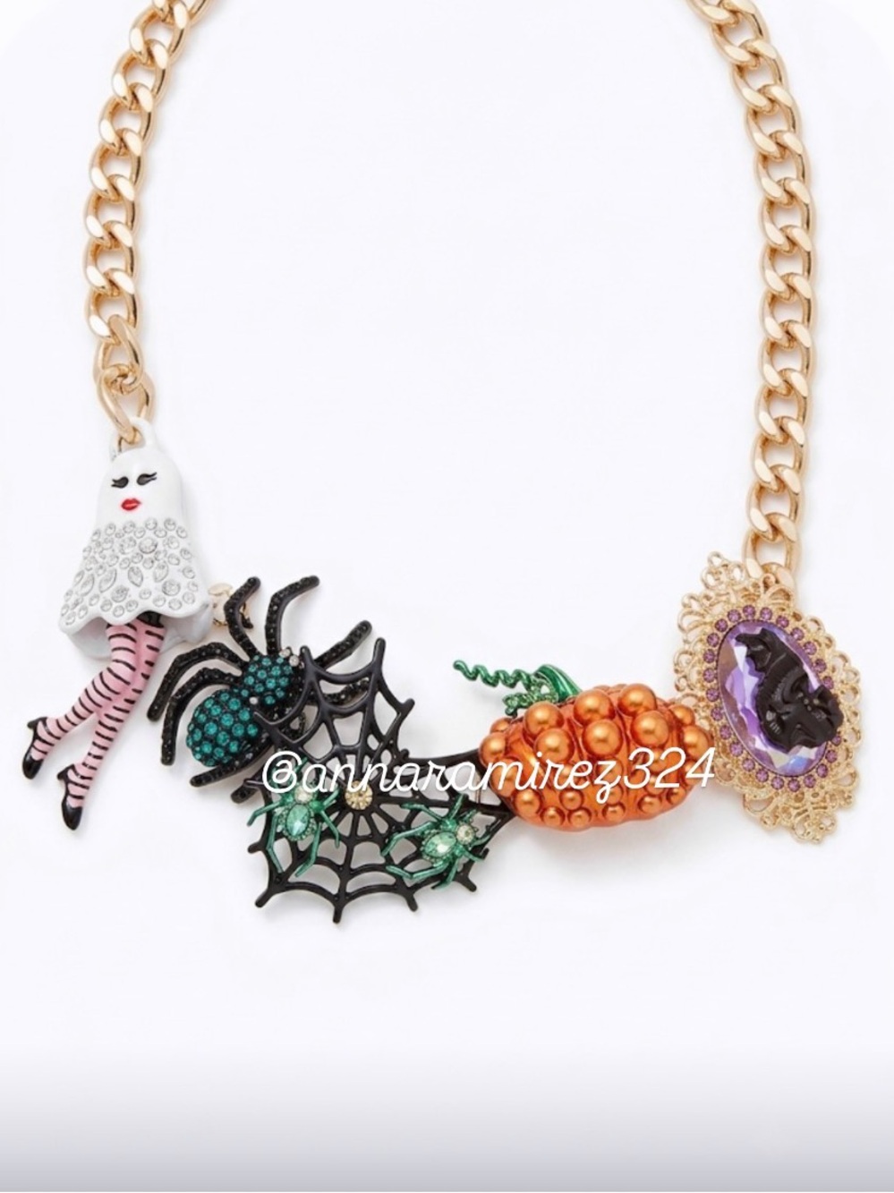 NWT ⚜️🖤⚜️ Betsey Johnson Halloween Charm Statement Necklace